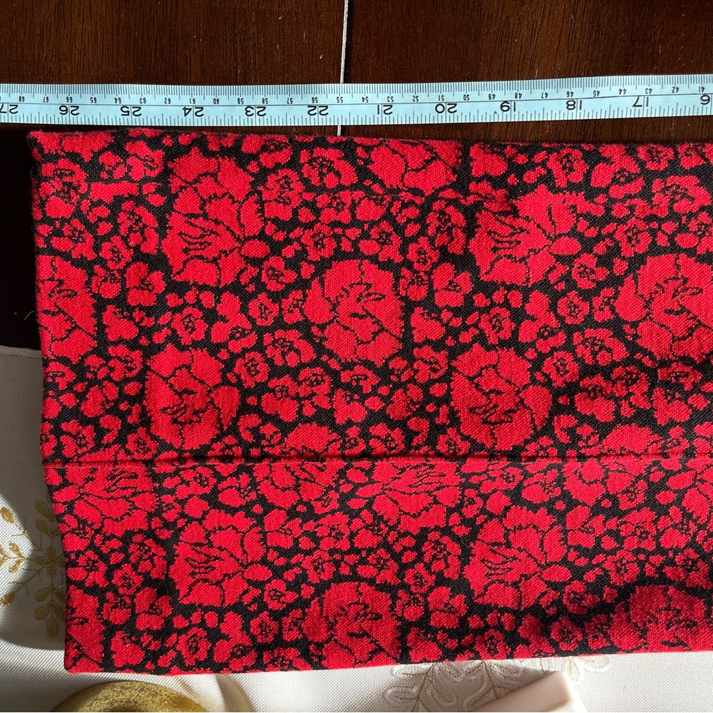 Anthropologie Maeve The Margot Kick-Flare Cropped Pants Red Floral Motif Medium - Picture 7 of 8